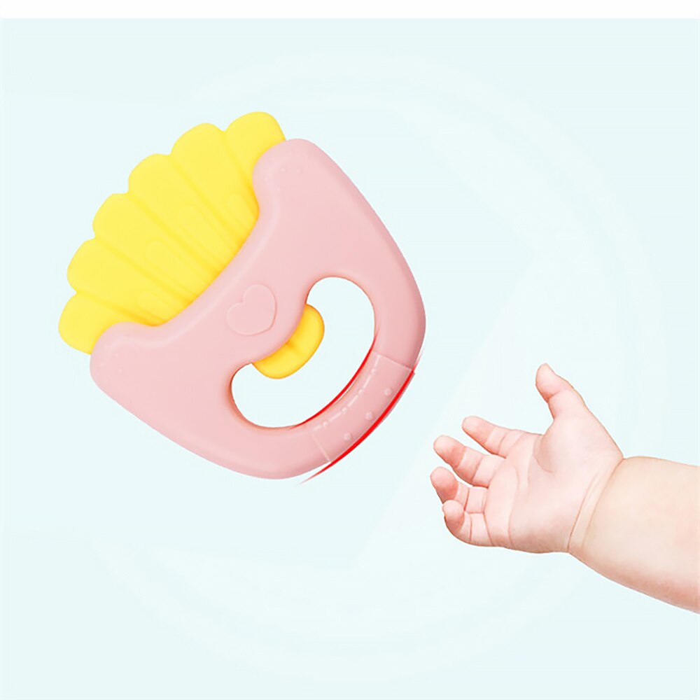 8Pcs Bijtring Hand Rammelaar Speelgoed Mooie Draagbare Veilig Silicone Tanden Massage Speelgoed Tafelbel Rammelaar Speelgoed Molaire Staven Voor Peuter baby