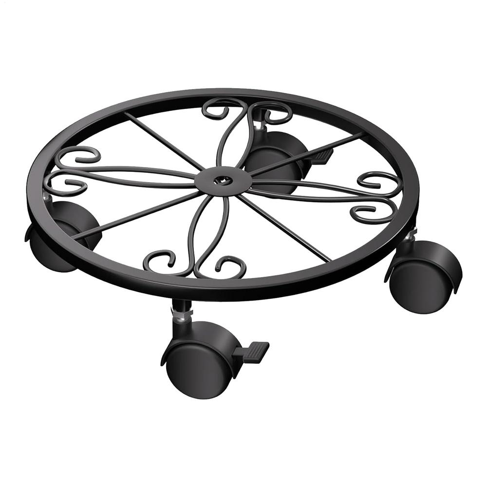 Plantenstandaard op wielen, bloempotstandaard met wielen, plantenbak met wielen, sterk draagvermogen, plantenstandaard op wielen voor in de tuin: Default Title