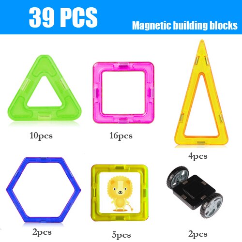 30-180 stks/set Mini Magneet Speelgoed Bouwstenen Magnetische Constructie DIY Educatief Blokken Speelgoed Spelletjes Voor kinderen: 39 pieces