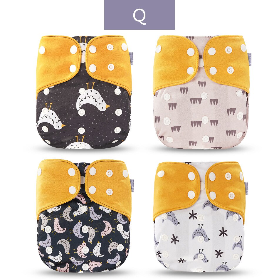 Culotte en tissu réutilisable 4 pièces, couche en tissu lavable pour l'entraînement des bébés, couches imperméables pour garçons et filles: GRIS