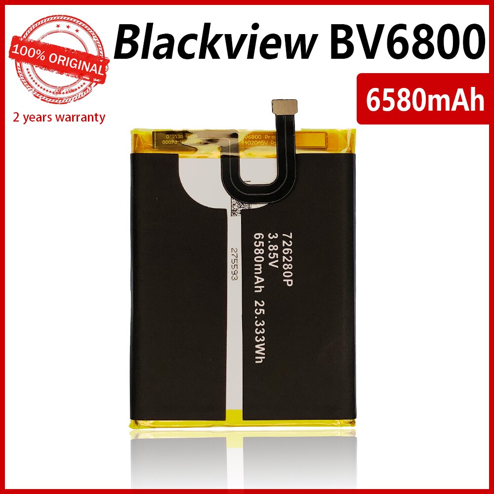 Batterie de remplacement pour Blackview BV6800 Pro, 100% d&#39;origine, 6580mAh, étanche IP68, MT6750T, avec Code de suivi