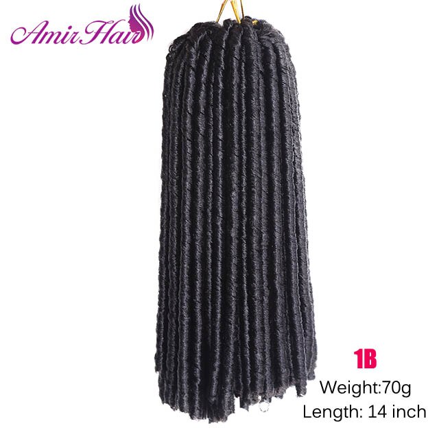 Hæklede fletninger syntetiske fletninger afro hår frisurer bløde faux locs brun sort jamaicanske hoppe syntetiske extensions: #1b