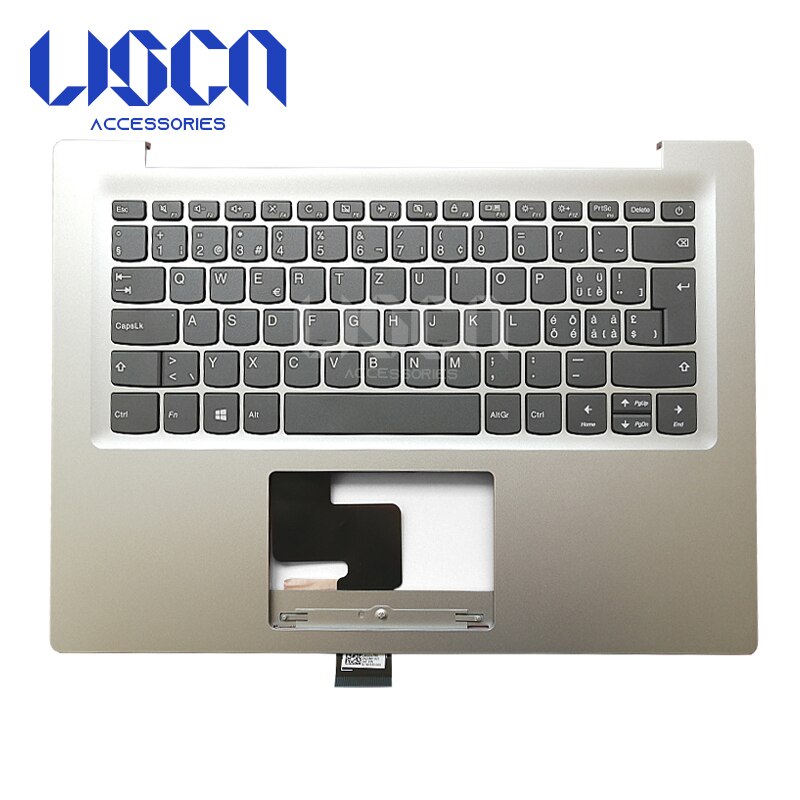 Nieuw Voor Lenovo Ideapad 120S-14 Cover Palmrest Hoofdletters Zwitserse Keyboard Bezel 5CB0P23892