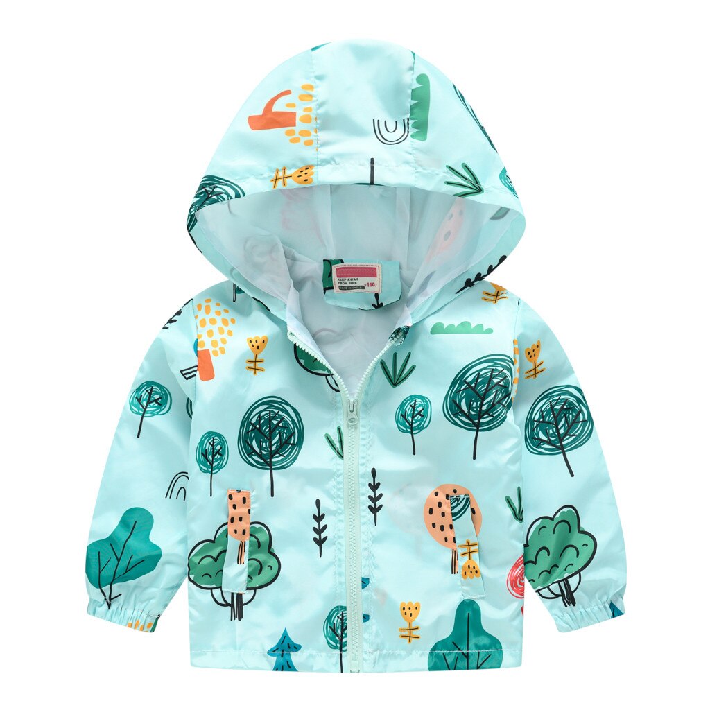 Kids Clothes Boys Jackets Children Hooded Zipper Windbreaker Baby Print Coat Infant Waterproof Hoodies For Girls: 02 / 12M