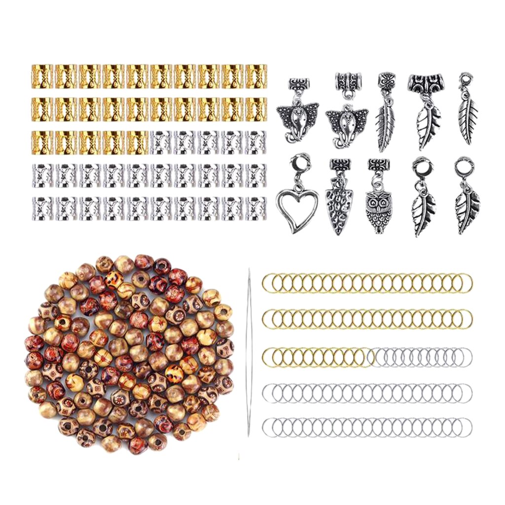 Cuentas para Dreadlocks, accesorios para el cabello, decoraciones, cuentas ovaladas redondas, agujas