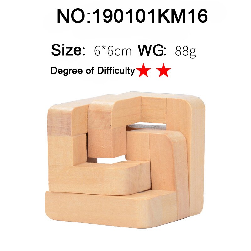 Neue Kommen 3D Puzzles Gehirn Teaser Luban Kong Ming Lock Verriegelung Geistigen Pädagogisches Spiel Holz Spielzeug Für Kinder Kinder: 190101KM16