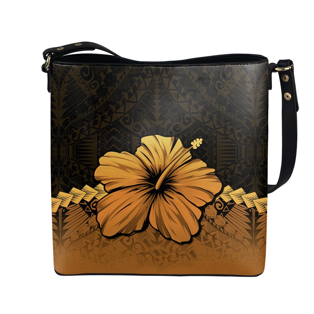 FORUDESIGNS Hawaiian Polynesian Tribal Hibiscus Flower Women's Bag Handbag Casual Tote Shoulder Bags Ethnic Purse: AMD588D61