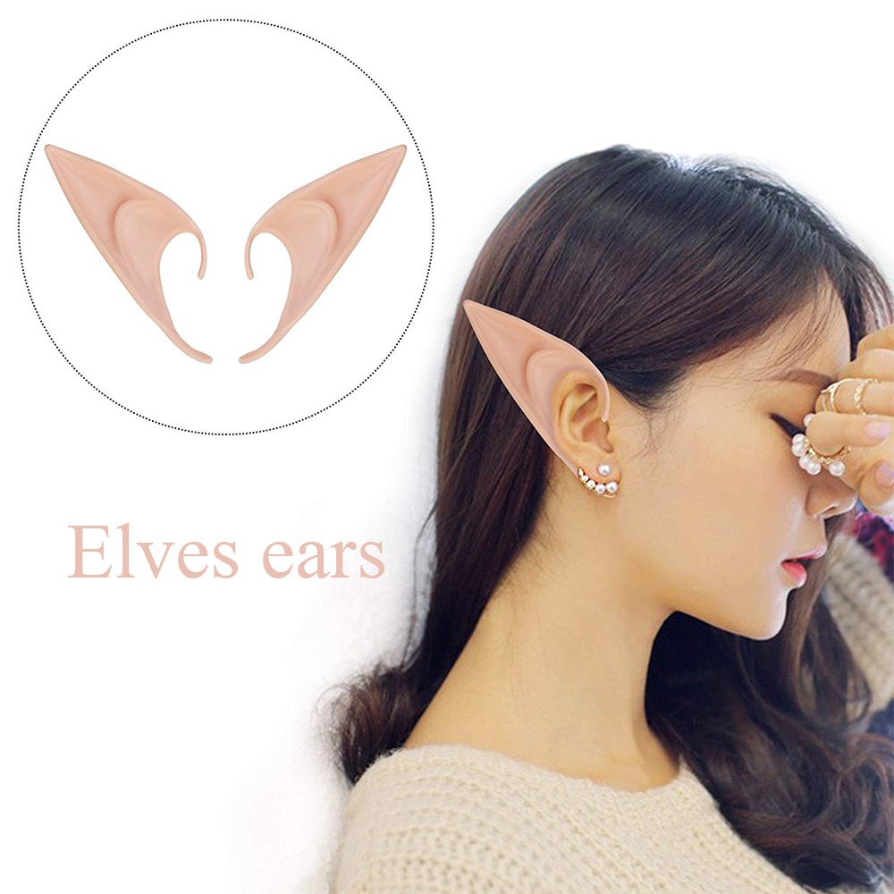 1 Pair Latex Elf Ears Pointed Cosplay Mask For Halloween Masquerade Party Costumes Festival Party Supplies