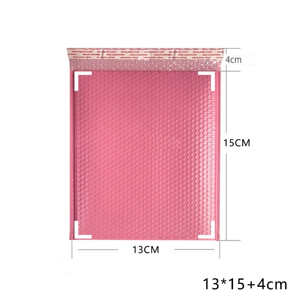 4 sizes 50PCS Pink Poly Bubble Mailer Padded Envelope self seal mailing bag bubble envelope envelope: 13X15CM