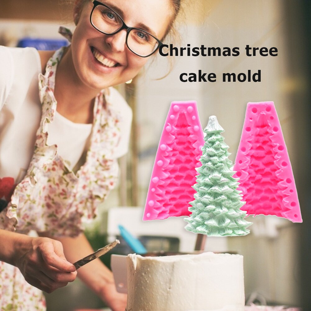 3D Kerstboom Cake Moulds Chocolate Cake Decorating Gereedschap Bakken Fondant Siliconen Mal Diy Handgemaakte Zeep Siliconen Mal