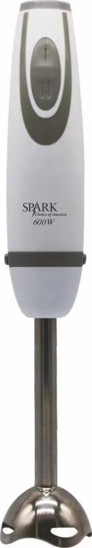 SPARK - Batidora de Mano Eléctrica 200W Varilla de Acero Inoxidable, Cuchilas Acero Inoxidable Incluye Vaso Medidor de Plástico