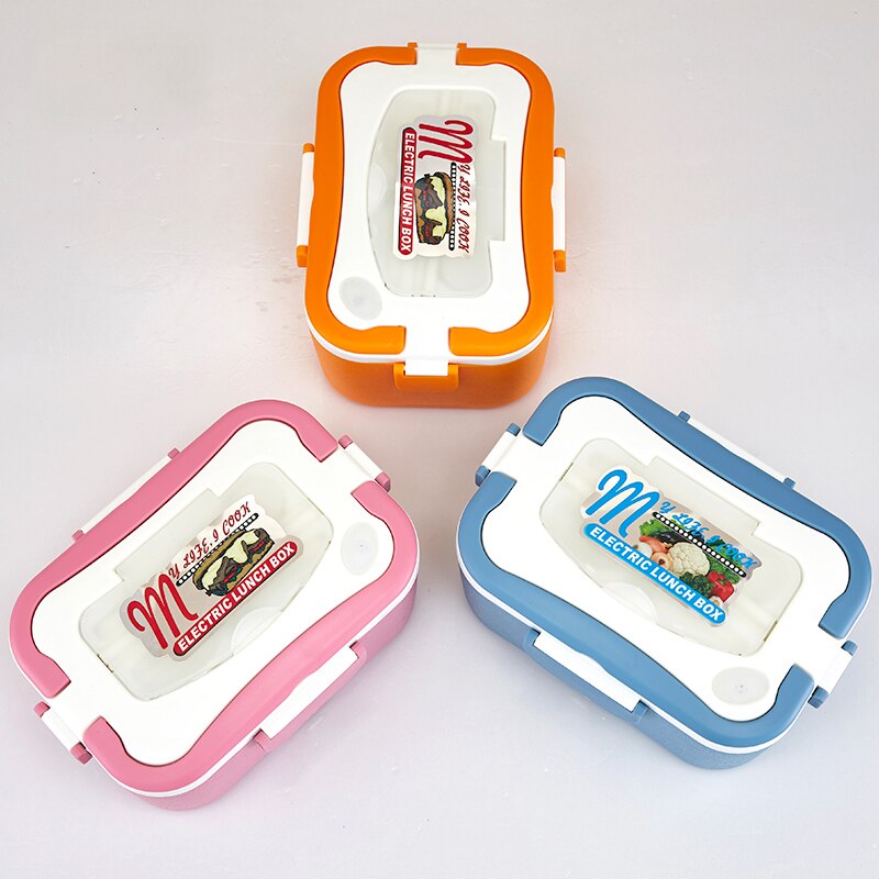 Electric Lunch Box Portable Heated Food Warmer Box Stainless Steel Inner Pot Lunch Box Set 12V/24V/220V for Car/Truck Lunch Box