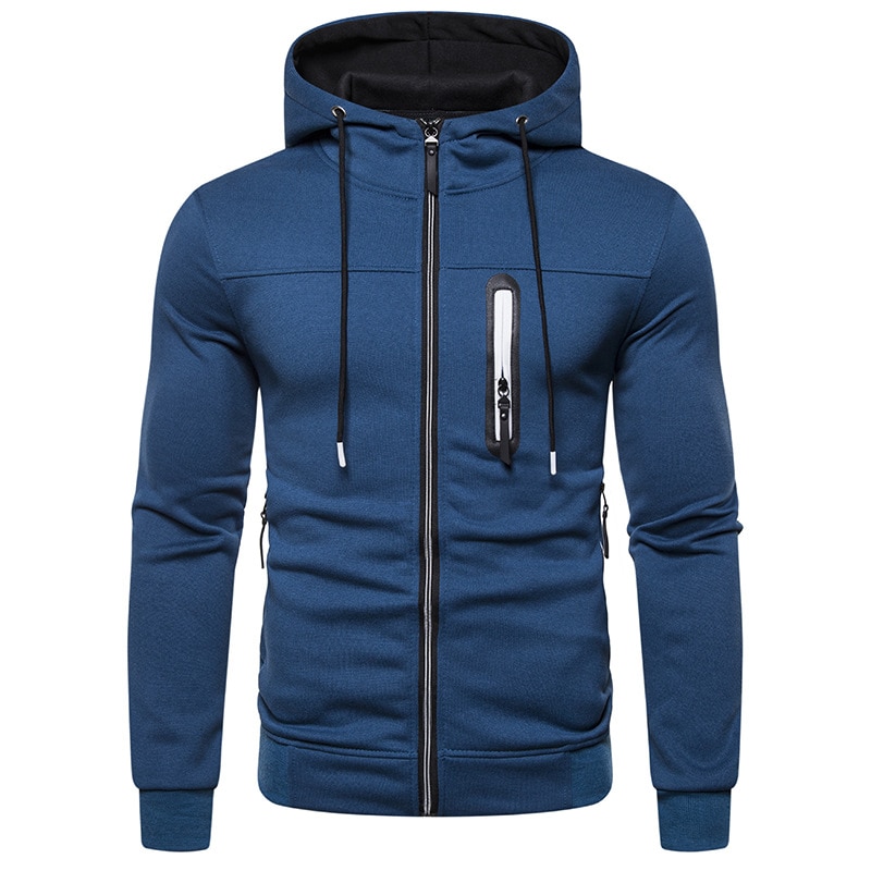 Hoodies jaqueta homem zip up com capuz cardigan sweatshirts jogging homme hip hop streetwear moletom com capuz: Black / Asian Size L