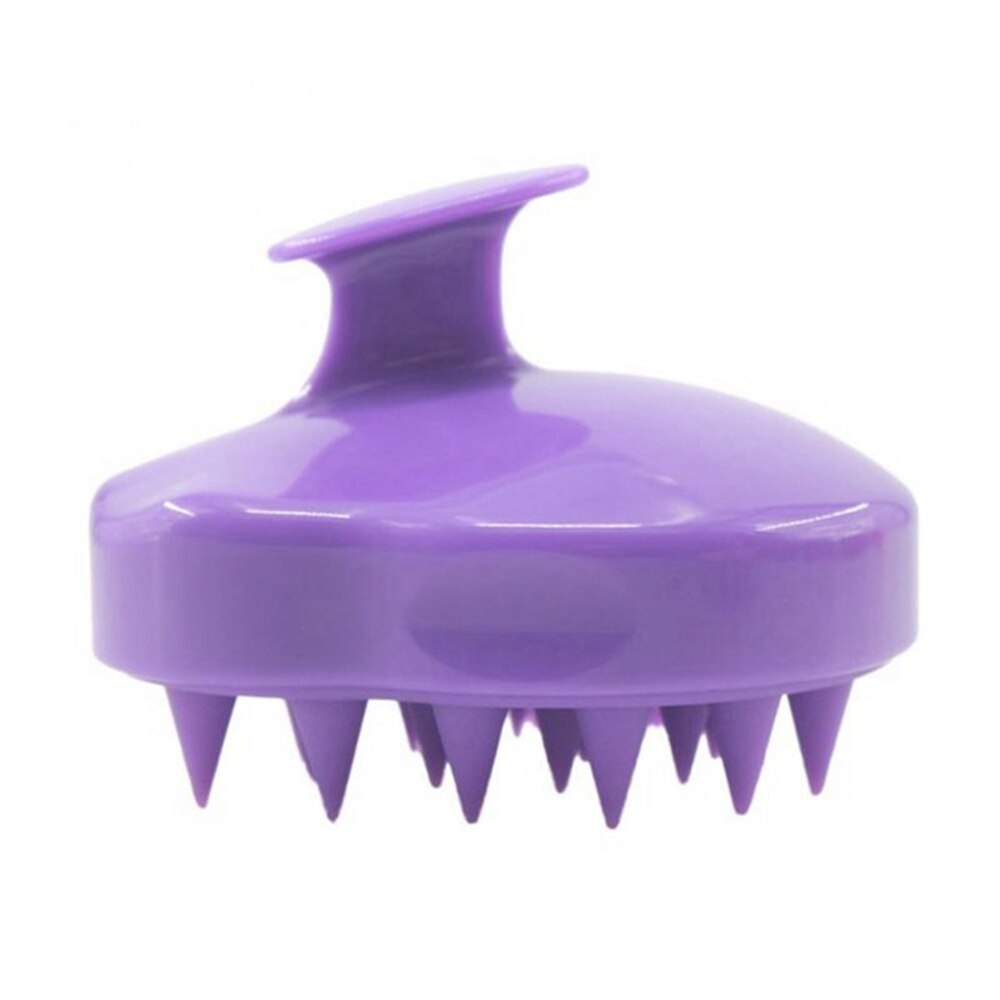 Handheld Massage Kam Draagbare Siliconen Shampoo Hoofdhuid Douche Wassen Haargroei Massager Relax Hoofd Unisex: Purple