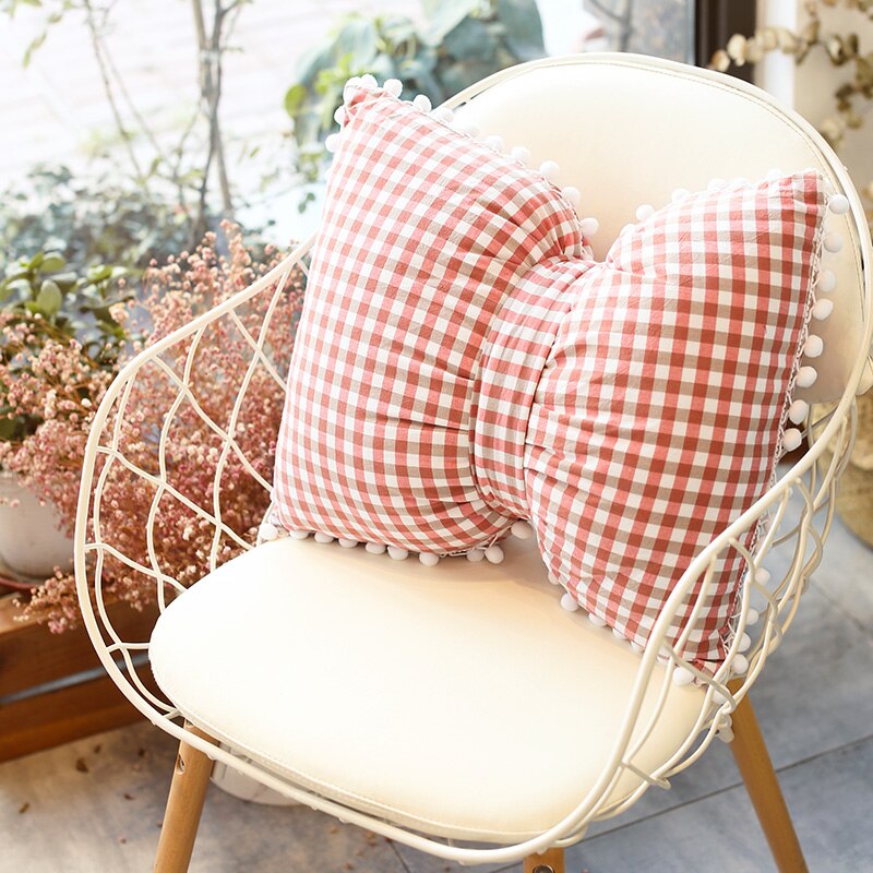 Boog Kussen Voor Stoel Home Decor Roze Grijs Cartoon Getuft Kussen Rugleuning Kussen Studenten Kinderen Meisjes Bureaustoel Kussen: Bordeauxrood