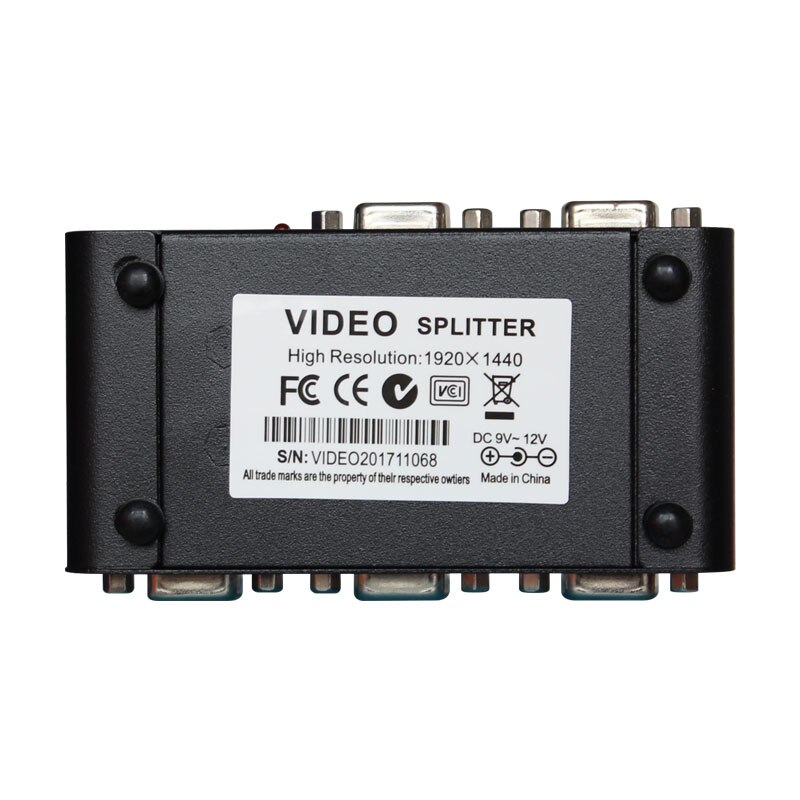 Divisor V1S4 VGA, 1x4, 1 pulgadas, 4 salidas, dispositivo de 450MHz, 1920x1440, 4 puertos, adaptador divisor de Monitor VGA 1x4