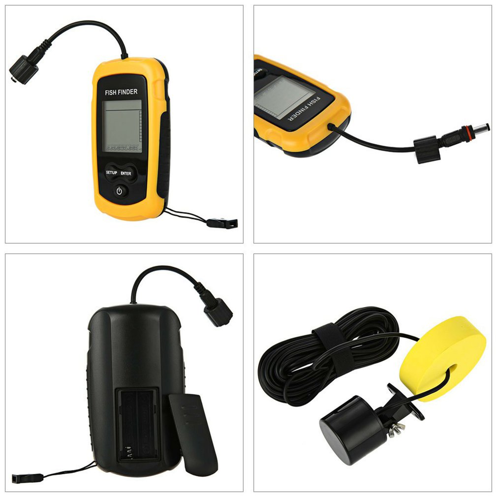 Portable Fish Finder Echo Sounder Sonar Lcd Echo Sounders Fishfinder Echo Sounder for Fishing Cable Sonar Fish Finder