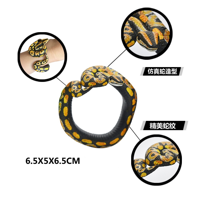 Tricky Spoof Simulation Snake Toy Python Snake-shaped Bracelet Simulation Animal Model Halloween Party Event Props
