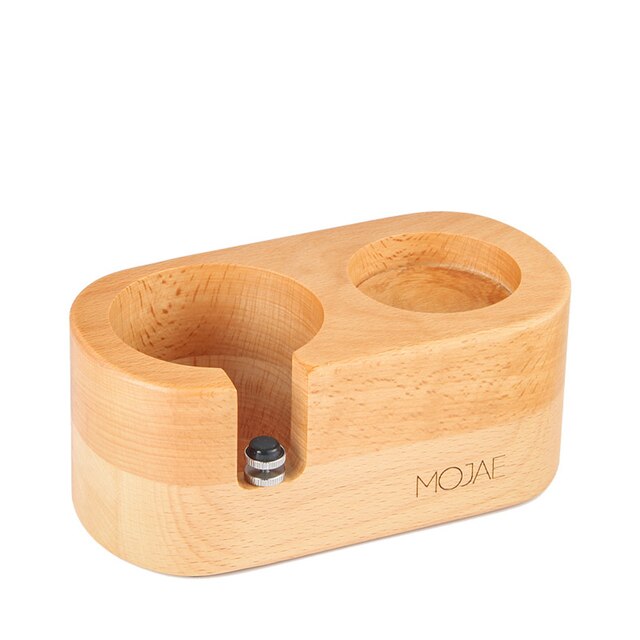 Soporte de apisonadora de café de madera maciza, estera de prensado en polvo, Base de café, antideslizante, 51/53/58mm: Double hole 58mm