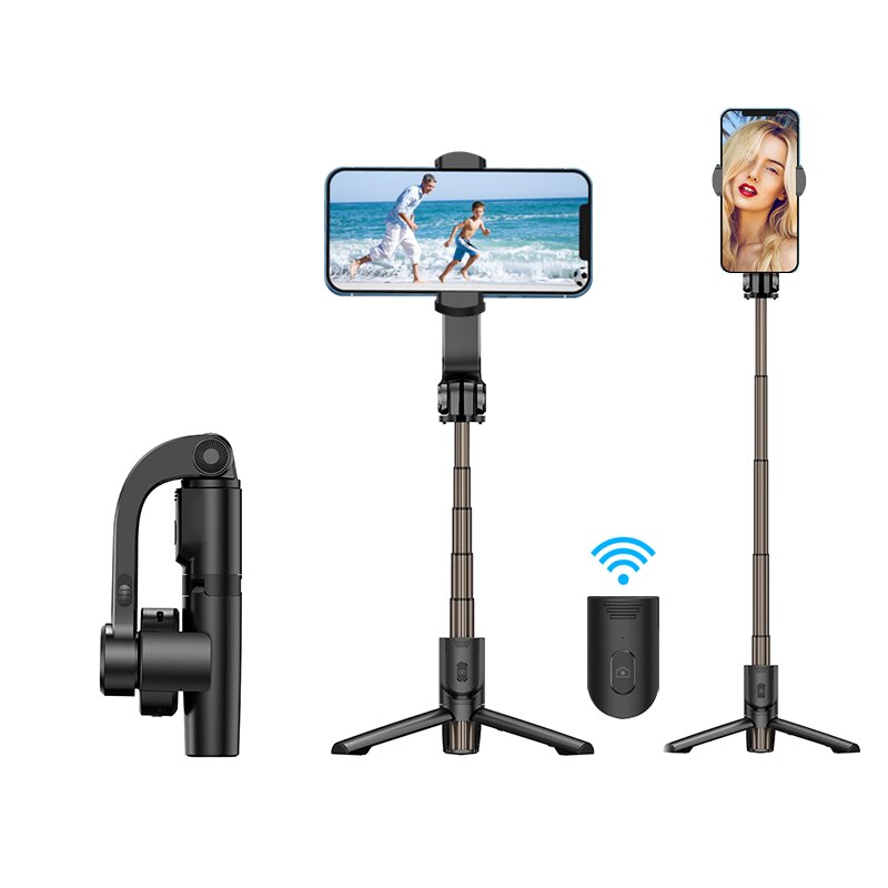 Stabilizzatori cardanici palmari per Smartphone Selfie Stick treppiede telecomando Wireless Bluetooth antivibrazioni allungabile pieghevole