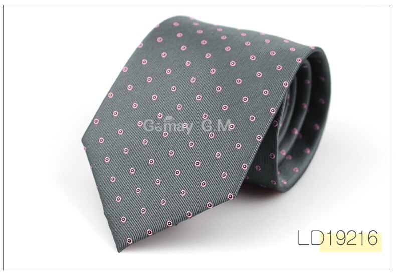 Klassiske mænd slips til erhvervslivet formelt bryllups slips til mænd 8cm striber prikker hals slips jakkesæt halsbeklædning jacquard slips: Ld19216