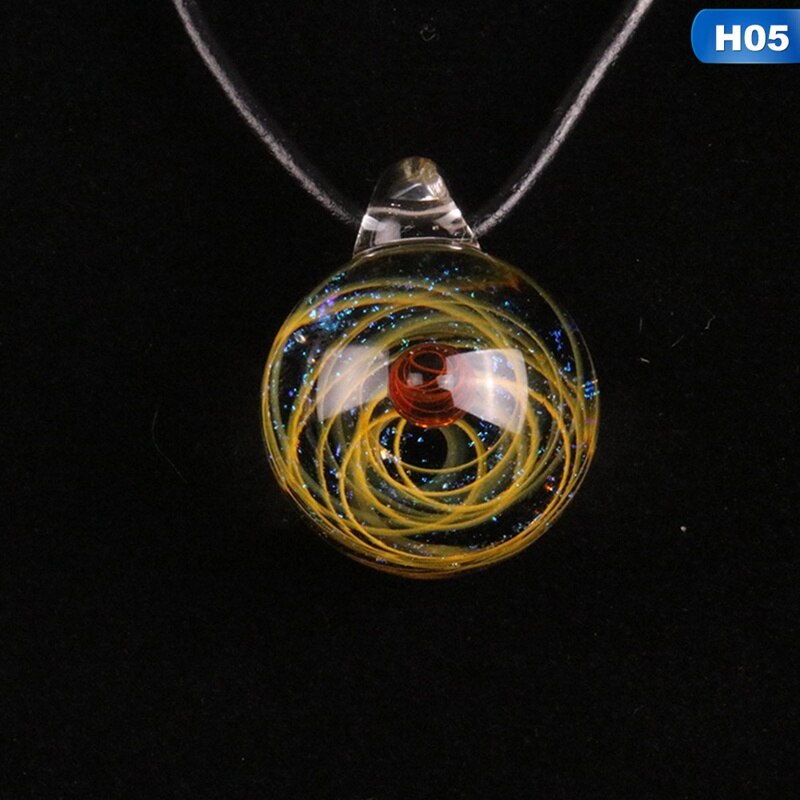 2019 Creativo Pianeta di Cristallo Stelle Sfera di Vetro Galaxy Modello di Catena In Pelle Pendenti con gemme e perle Collana Galaxy Bella Collana