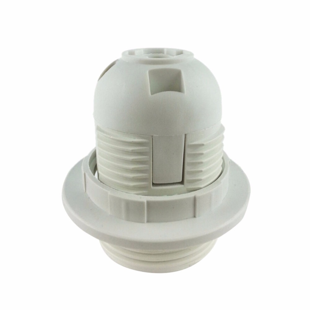 White Black 250V 4A E27 Light Bulb Base Plastic Full Screw Lamp Holder Pendant Socket Lampshade Ring for E27 Light Bulb