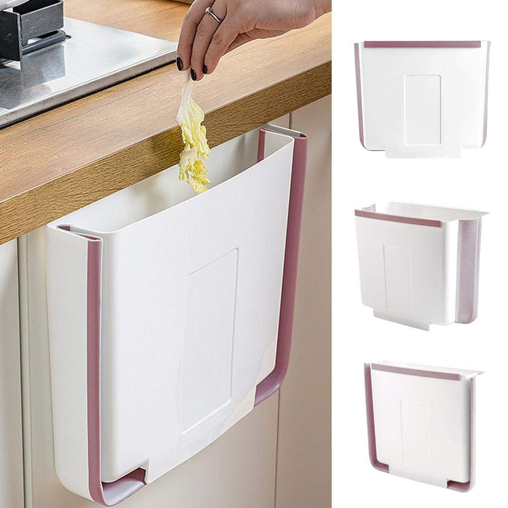 Pliable Poubelle Cuisine Poubelle Suspendue Pliable Poubelle pour Porte D'armoire Voiture Pressage Mural Storeage De Seau