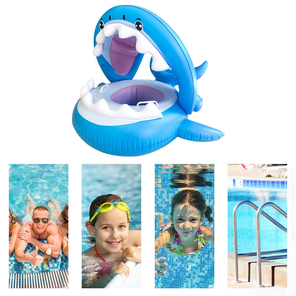 Kids Inflatable Shark Seat Toy Swimming Ring Pool Floating Row Water Bed Float Summer Cool Party Water Playing Sports Toys