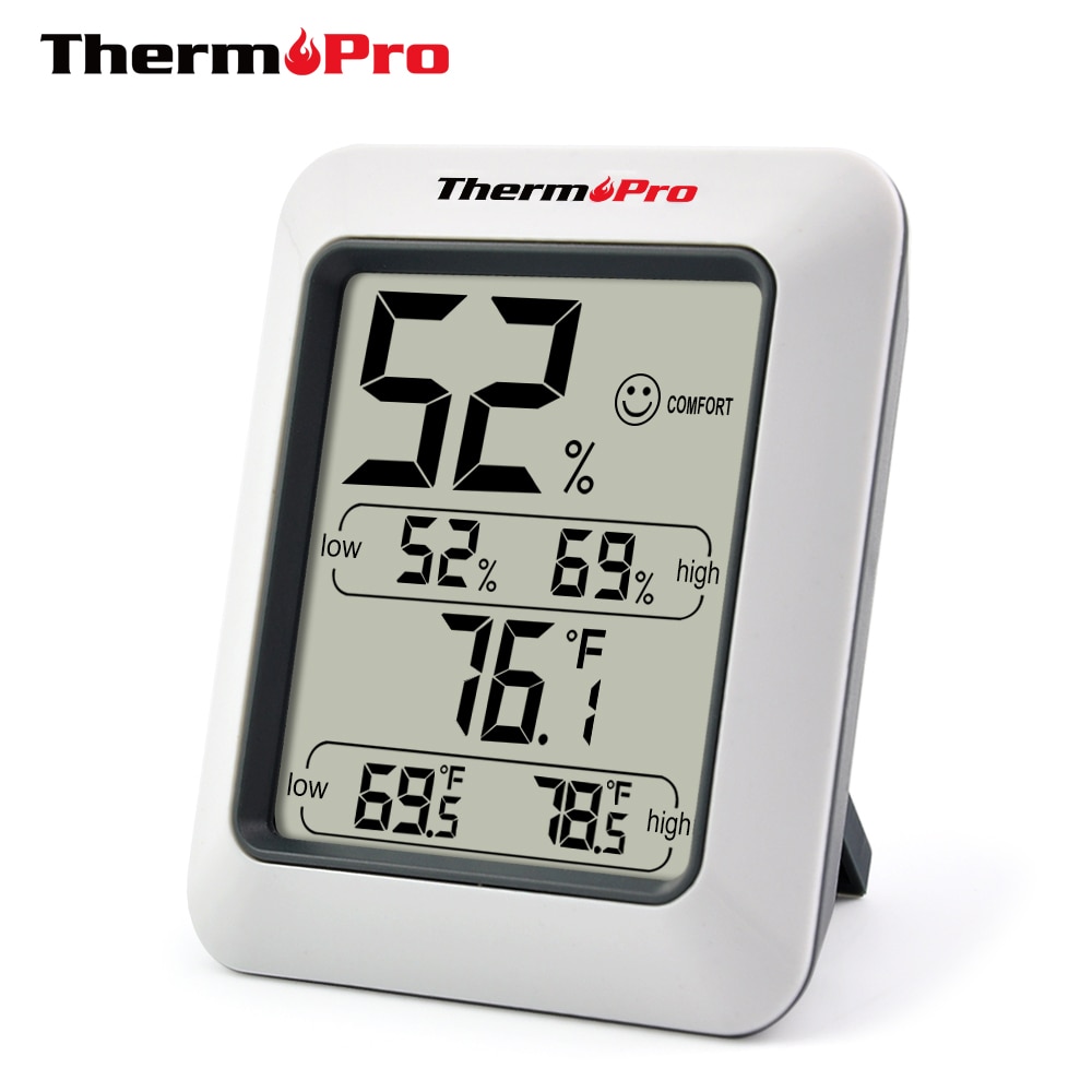 ThermoPro TP49 – Hygromètre Thermomètre Numérique Intérieur Compact – Moniteur Température & Humidité Précis Pour Maison, Bureau, Chambre Bébé Ou Reptiles