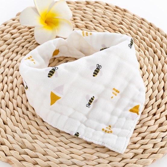 Muslin Baby Slabbers - Cartoon Dierenprint - Katoen Bandana Smock - Unisex Baby Spuugdoekjes