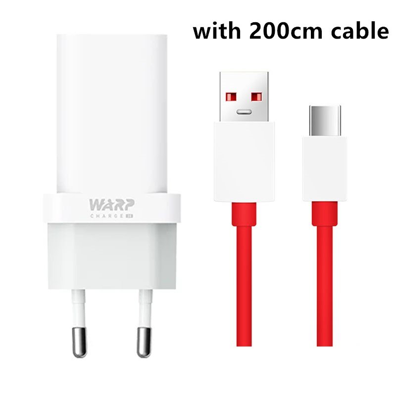 Original oneplus 7t pro ladegerät, 30w netzteile, 30 autoladegeräte, 6a usb-typ-c-kabel, oneplus 8, 7 , 7t, 7 pro , 6 , 6t, 5v/6a warp ladegerät: Eu mit 200cm kabeln