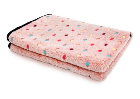Luksus kæledyr hundetæppe super blødt varmt fleece stof prik tæppe til stort hundekat sovehåndklæde 3 farve 3 størrelse voksen til rådighed: Lyserød / 77 x 53cm