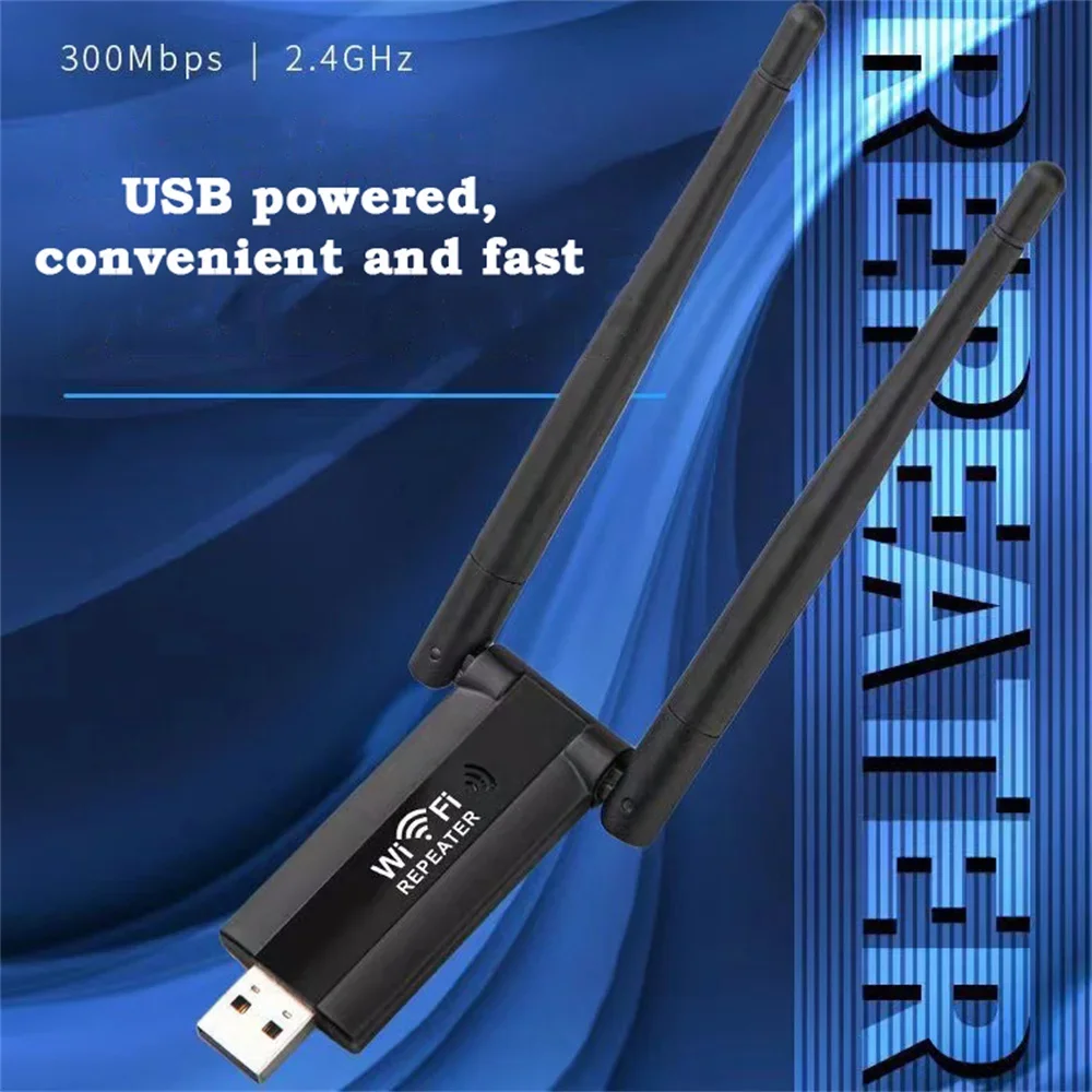 300Mbps 2.4G USB Wireless WiFi Repeater Extender Router WiFi Signal Amplifier Booster Long Range Wi-Fi Repeater Access Point