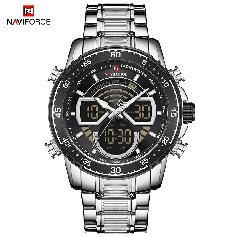 Naviforce Mannen Horloge Grote Wijzerplaat Sport Horloges Heren Chronograaf Led Digitale Quartz Horloge Datum Mannelijke Klok Relogio Masculino: SB