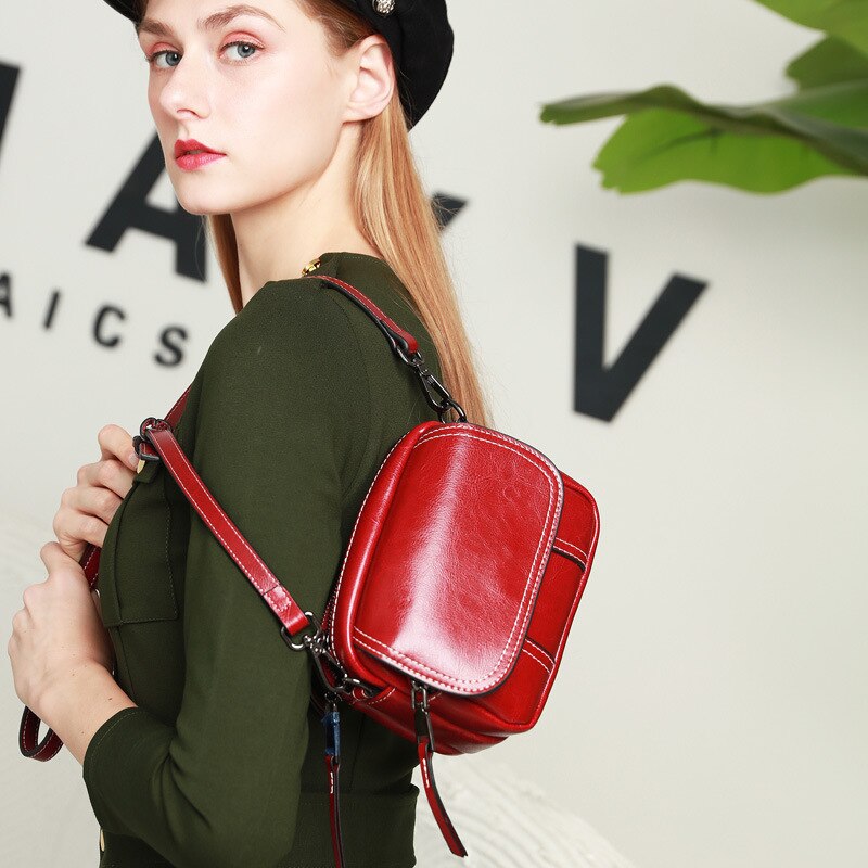 Vrouwelijke Tas Vintage Kleine Crossbody Tas Voor Vrouwen Split Lederen Schoudertassen Dame Eenvoudige Mode Vrouwen Messenger Bags