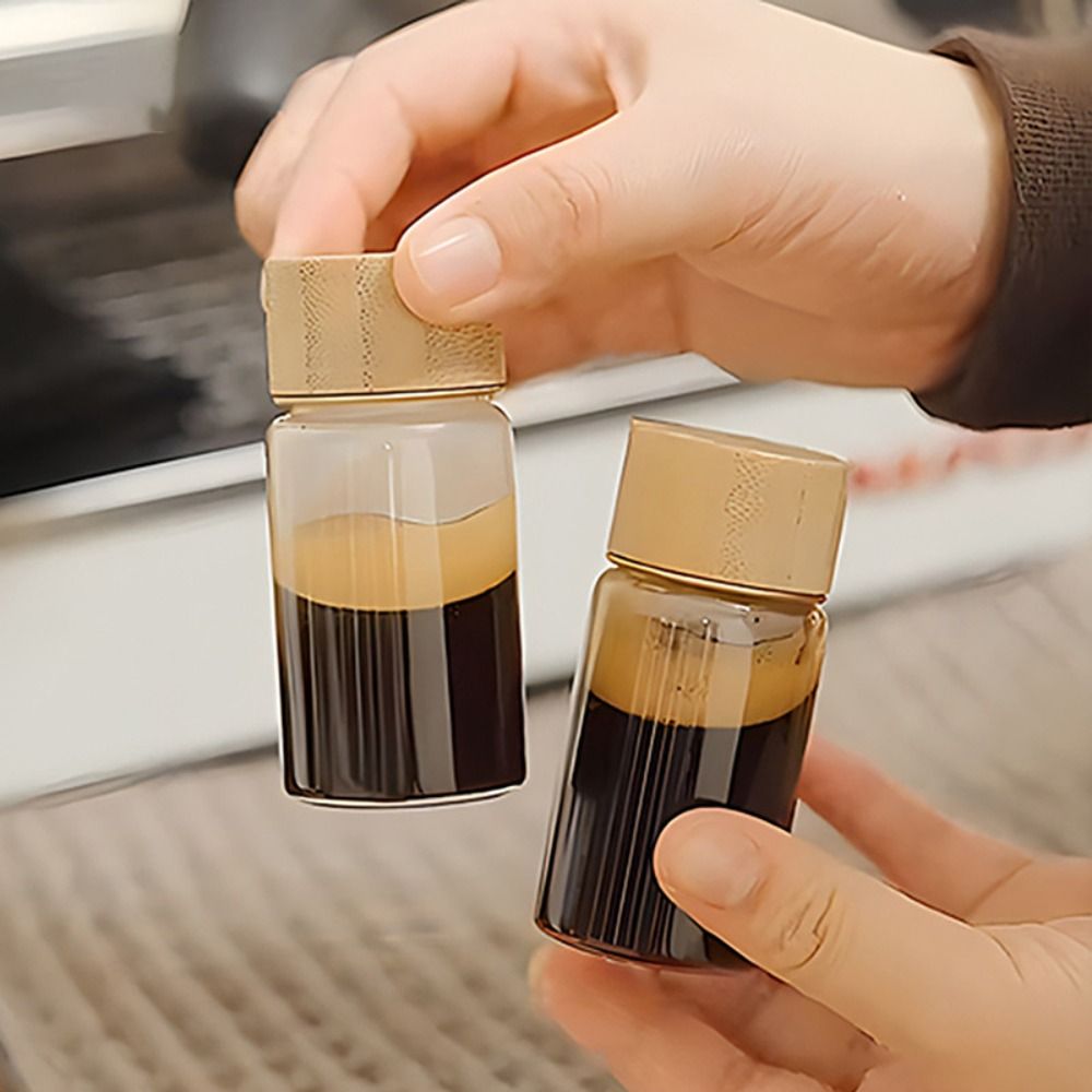 Botellas dispensadoras de vidrio, frascos de especias sellados, tanque de almacenamiento transparente, herramienta de almacenamiento, botellas de vidrio con tapas de madera