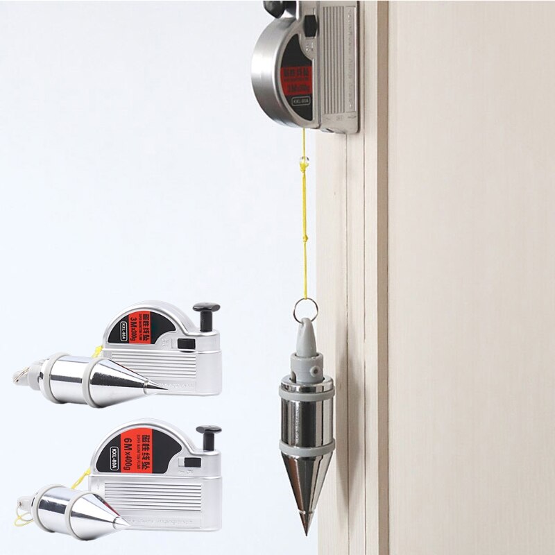 M89B – plombier magnétique Bob avec ficelle, outil de mesure Vertical à stabilisation rapide, ligne de marteau à fil suspendu, 3/6m, fixation sur la maçonnerie en bois