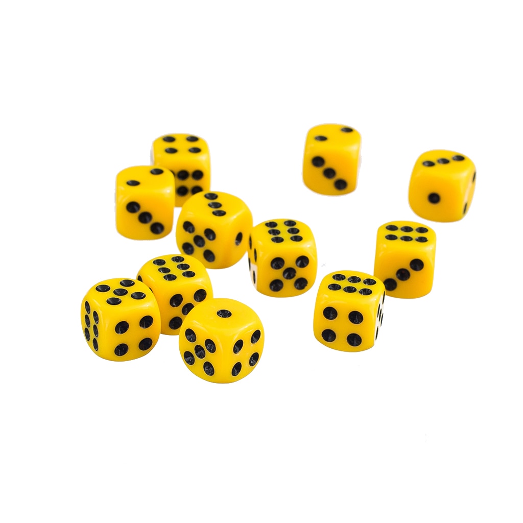 50X12 Mm Opaque Zes Zijdig Spot Dice Games D6 Rpg Entertainment Gokken Dice Party Games Levert accessoires