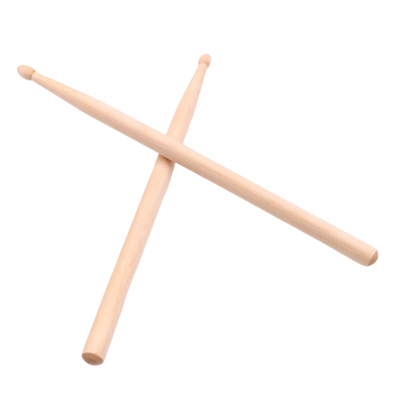 2Pcs Light Weight Endearing Music Band Maple Wood Oval Tip Drum Sticks Percussion Instruments Parts Accessories
