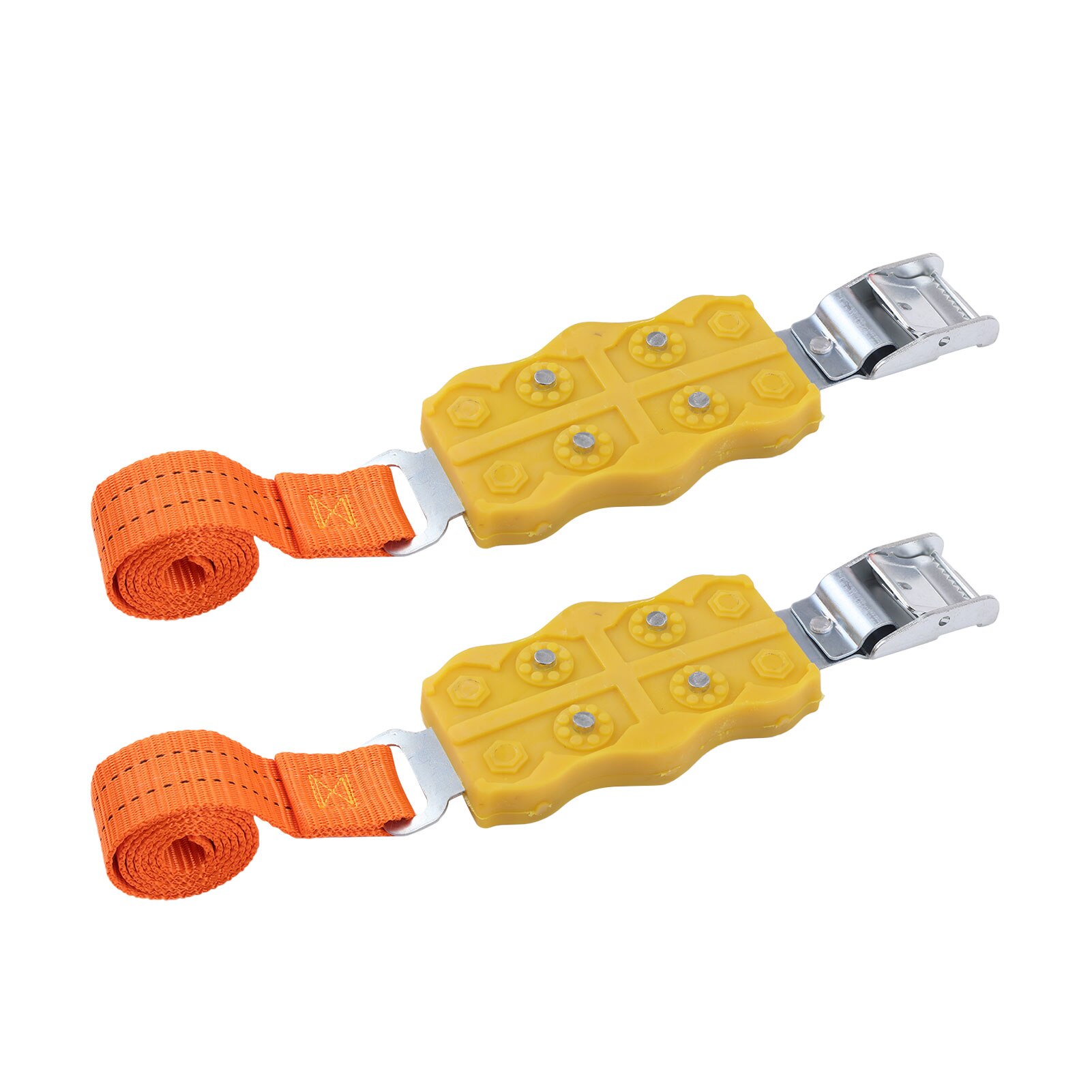 2 szt. Gumowe łańcuchy śniegowe antypoślizgowe uniwersalne z nylonu i łańcucha: żółty