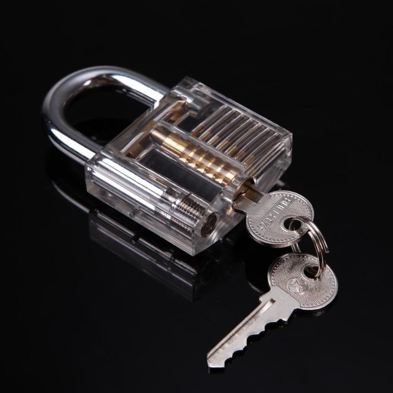 Pick Cutaway Inside View Padlock Lock For Locksmith Practice Training Skill Mini Transparent Locks For Furniture Hardware