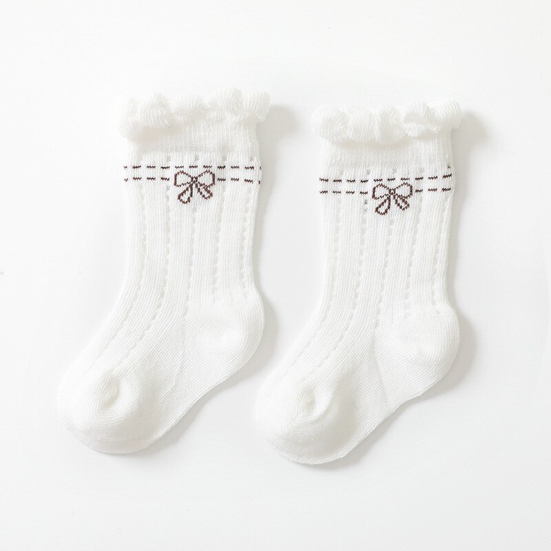 Babysocken, mädchensocken, atmungsaktive netzsocken, kindersocken für mädchen, baumwolle, niedliche neugeborenen- und kleinkindsocken, babykleidungsaccessoires 0-3y: Weiß 0-6m