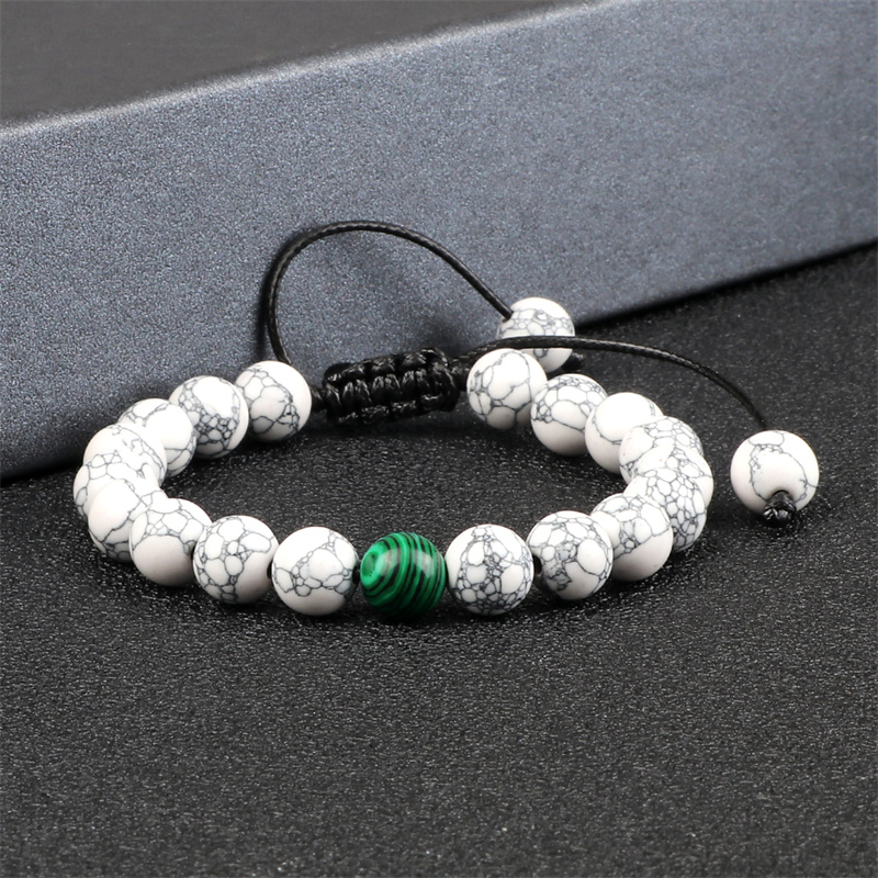 Pulsera de piedra de Lava negra Natural para hombre y mujer, brazalete trenzado ajustable con cuentas mate, Ojo de Tigre, howlita, 8mm