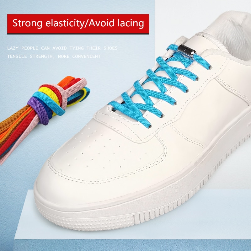 1 paire bonbons couleurs métal serrure lacets élastique chaussure lacets spécial pas de cravate lacet pour hommes femmes multicolore lacet match gratuit