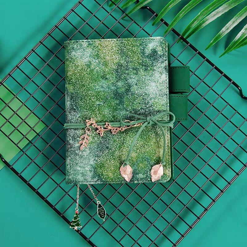 Date A5 A6 belle Kawaii étoile bleue Bling Bling carnet Agenda Journal planificateur Journal hebdomadaire Plan manuel papeterie: bands green / A6