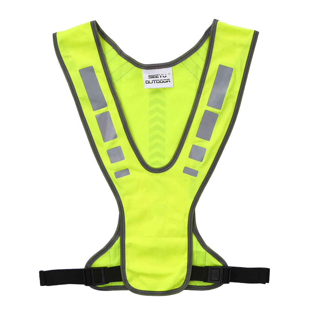 Reflecterend Fietsvest Veiligheidsvest Met Hoge Zichtbaarheid Buitensport Hardlopen Reflecterend Vest Met Zak Voor Buiten