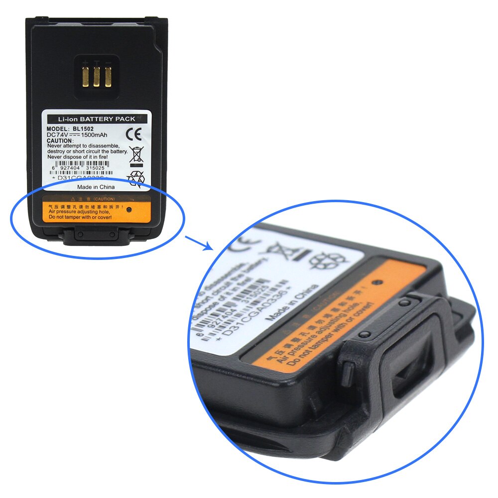 Two Way Radio 2000mAh Li-ion Battery for Hytera BL2010 BL1504 UL913 PD562 PD502 PD682G