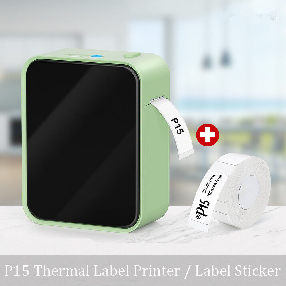 Marklife P15 Thermal Label Printer Similar as D11 D110 D101 Labeling Machine Wireless Bluetooth Label Maker With Label Sticker: green