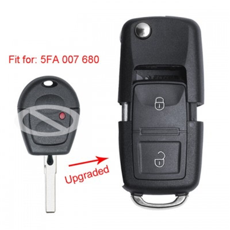 Keyecu Upgraded Flip Remote Key 433MHz ID48 Chip for VW Toledo Leon Ibiza Cordoba Arosa Alhambra P/N: 5FA 007 680, 5FA007680